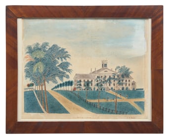 A.M. Taylor, American School 19th Century, A View Of Ellington School