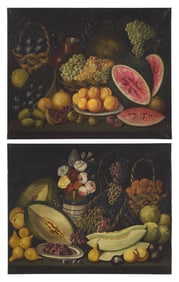 Anglo-American School 19th Century, A Pair of Still Lifes of Fruit