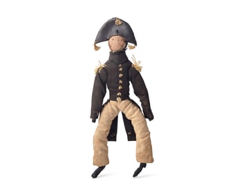 A Sewn and Stitched Cloth and Leather Sea Captain Doll