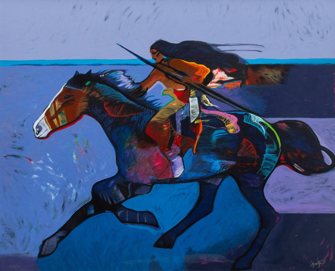 John Nieto (American, 1936-2018) Night Ride, 1988: John Nieto (American, 1936-2018) Night Ride, 1988 serigraph on paper signed Nieto (lower right) and numbered AP 36/50 (lower left) 30 x 38 inches. This lot is located in Denver.