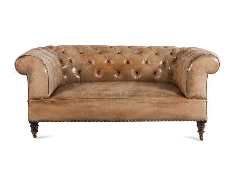 A Leather Upholstered Chesterfield Sofa (1 of 4)