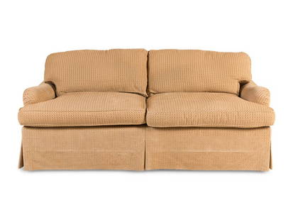 A Contemporary Two-Cushion Sofa: A Contemporary Two-Cushion Sofa Height 32 x width 72 x depth 39 inches. Property from a Private Illinois Collector This lot is located in Chicago. 
