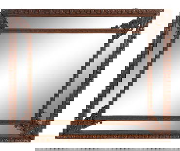 A Carved Oak Mirror: A Carved Oak Mirror 20th Century Height 38 x width 46 1/2 inches. This lot is located in Chicago. 