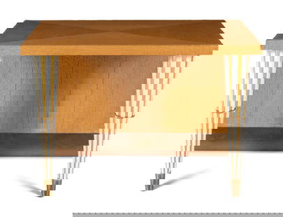 Olivier Gagnère (French, b. 1952) Park Avenue Console Table Bernardaud, 2010: Olivier Gagnère(French, b. 1952)Park Avenue Console Table Bernardaud, 2010oak, porcelain, brass34 h × 47 1/2 w × 22 d in Property from the Collection of Edmund and Julia Lewis,