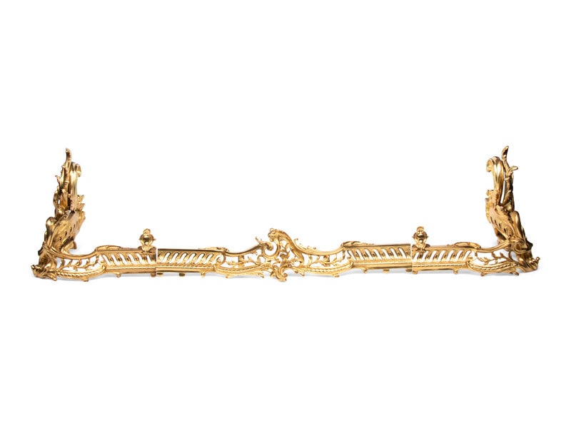 A Louis XV Style Gilt Bronze Fireplace Fender (1 of 2)