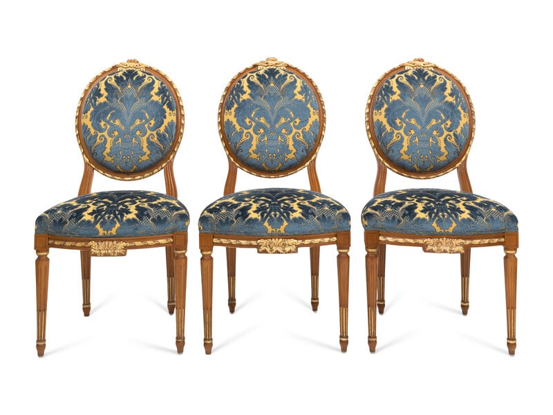 A Set of Three Italian Parcel Gilt Side Chairs (1 of 3)