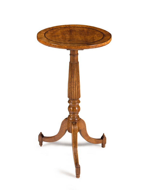 An English Burl Walnut Candle Stand  (1 of 2)