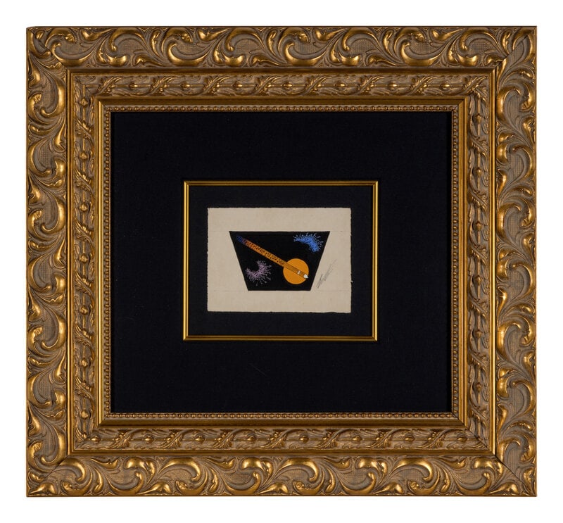 Erté (French, 1892–1990) Banjo Musicale, 1938: Erté (French, 1892–1990) Banjo Musicale, 1938 gouache signed (lower right); signed, titled, dated, and numbered N.3-205 (verso) 5 1/4 x 7 inches. This lot is located in Chic