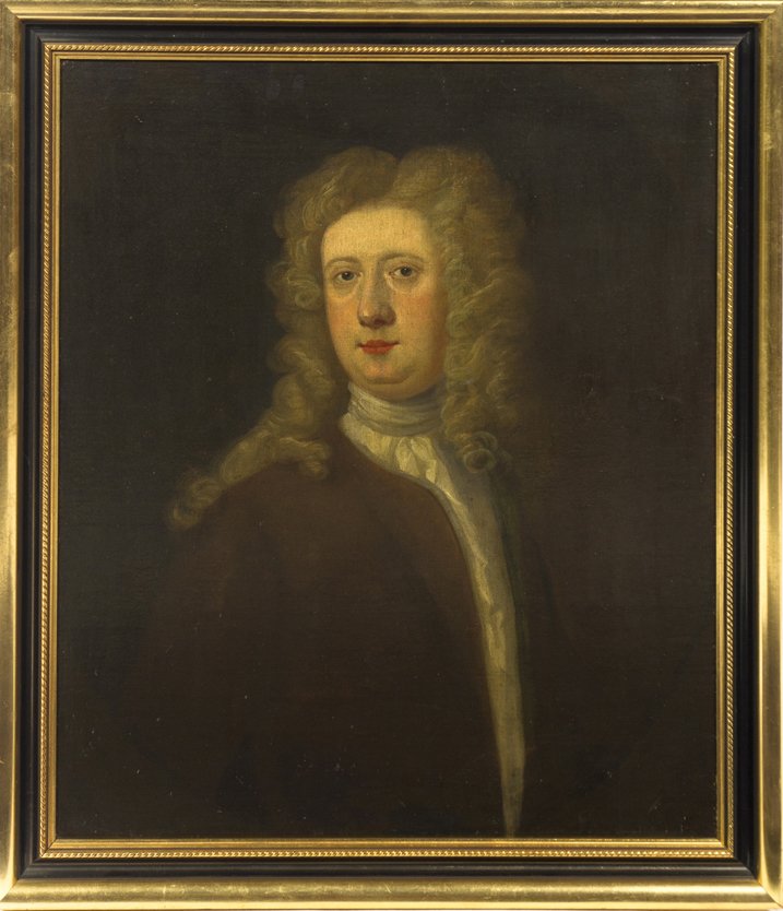 British School, (19th Century), Portrait of a Man in Wh: British School (19th Century) Portrait of a Man in White Collar oil on canvas 29 x 24 1/2 inches.