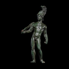A Roman Bronze Mars Holding a Parazonium