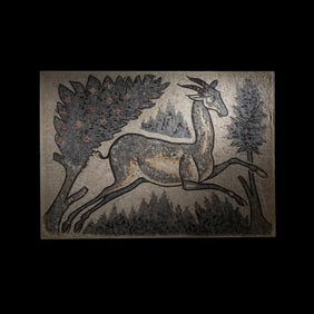 A Late Roman Mosaic Panel with a Leaping Ibex