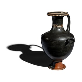 An Apulian Black-Glazed Hydria