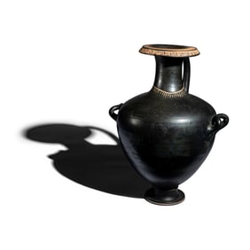 An Apulian Black-Glazed Hydria