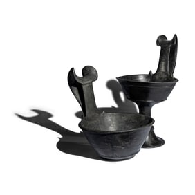 Two Etruscan Bucchero Kyathoi