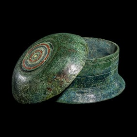 A Roman Bronze Lidded Pyxis