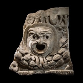 A Roman Marble Relief Fragment with an Actor's Mask