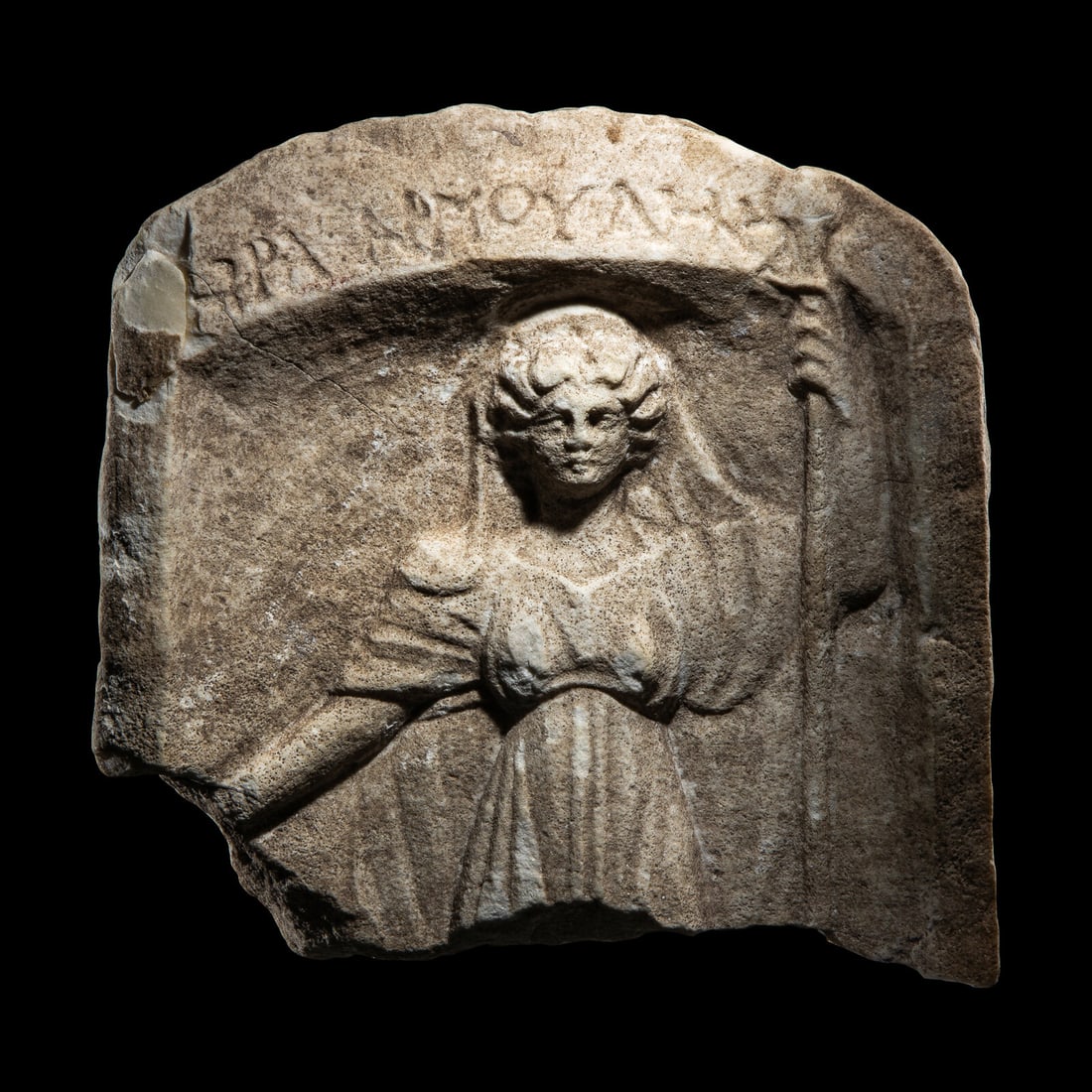 A Roman Marble Relief Fragment with the Goddess Hera (1 of 4)