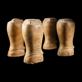 Four South Arabian Alabaster Ibex Hoof Throne Legs