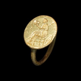 A Greek Gold Finger Ring with Athena
