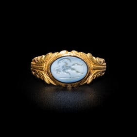 A Roman Gold and Nicolo Ring with Mars