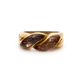 GUCCI, GOLD AND ENAMEL RING