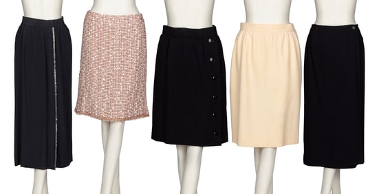 FIVE FRENCH DESIGNER SKIRTS