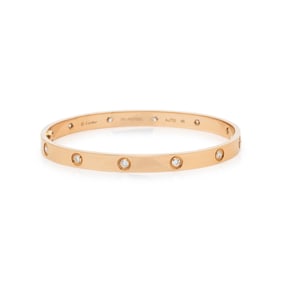 CARTIER, ROSE GOLD AND DIAMOND 'LOVE' BRACELET