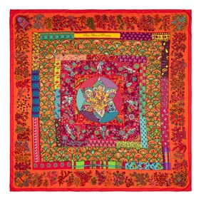 HERMÈS, PRINTED CASHMERE SHAWL 140