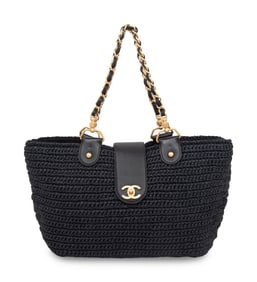 CHANEL, CROCHET RAFFIA TOTE
