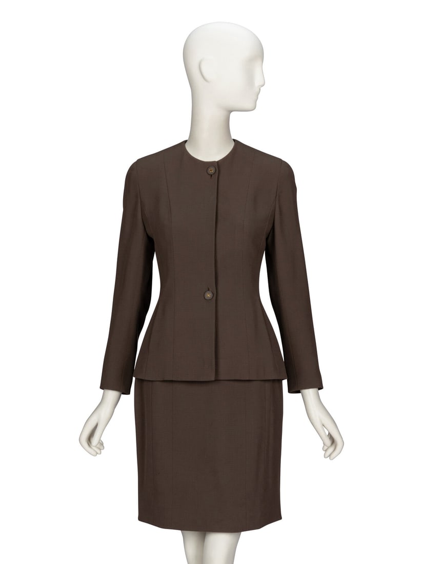 CHANEL, MUTED OLIVE SKIRT SUIT (1 of 5)