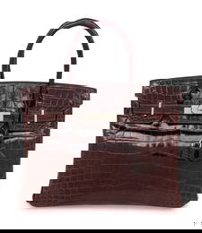 HERM&#200;S, BIRKIN 30 IN SHINY BROWN CROCODILE