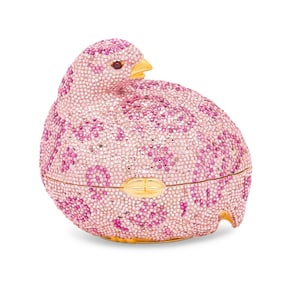 JUDITH LEIBER, PINK GROUSE MINAUDIÈRE
