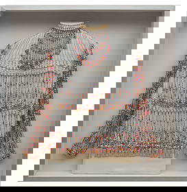 BEADED TOP; OWNED & WORN BY ELIZABETH TAYLOR IN X, Y, and Zee: BEADED TOP; OWNED & WORN BY ELIZABETH TAYLOR IN X, Y, and Zee Multicolor bead and silver-tone metal chain topper owned & screen-worn by Elizabeth Taylor as Zee Blakely in X, Y, & Zee (Colu