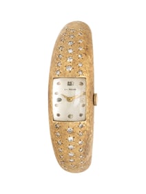 LA FOND, YELLOW GOLD AND DIAMOND WATCH
