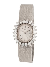 MONTRE ROYALE, RETRO, WHITE GOLD AND DIAMOND WATCH