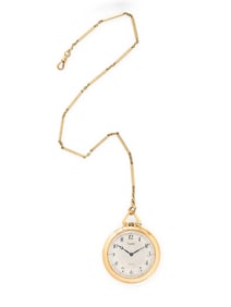 CARTIER, YELLOW GOLD OPEN-FACE POCKET WATCH