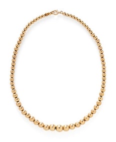 YELLOW GOLD BEAD NECKLACE