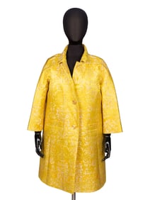 ETRO, YELLOW JACQUARD COAT