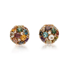 MULTIGEM AND YELLOW GOLD EARRINGS