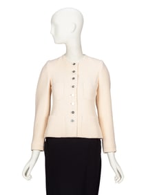 CHANEL, CREAM TWEED CARDIGAN JACKET