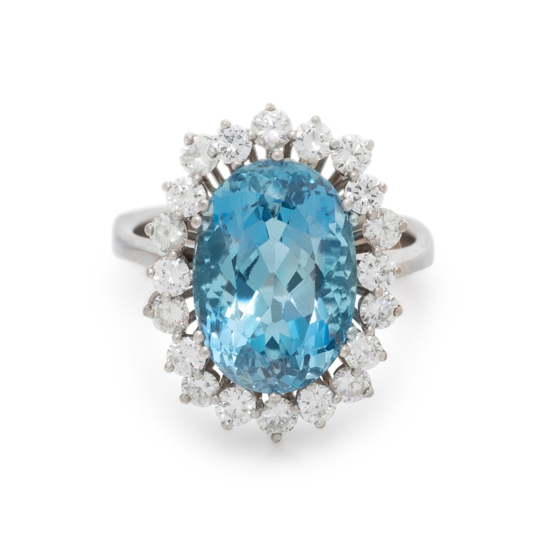 SPRITZER AND FUHRMANN, AQUAMARINE, DIAMOND, AND WHITE GOLD  RING (1 of 3)