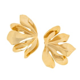 JAR, ALUMINUM 'FIG LEAF' EARRINGS