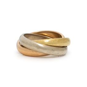 CARTIER 'TRINITY' TRICOLOR GOLD RING