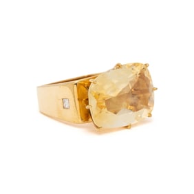 H. STERN, CITRINE AND YELLOW GOLD RING