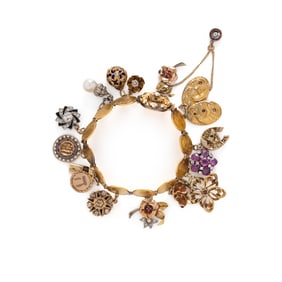 YELLOW GOLD CHARM BRACELET