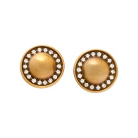 KIESELSTEIN-CORD, YELLOW GOLD AND DIAMOND 'SOMBRERO' EARRINGS