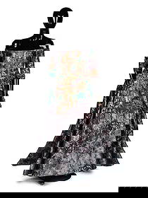 ELIE SAAB, HAUTE COUTURE BALLGOWN: ELIE SAAB, HAUTE COUTURE BALLGOWN As seen in runway look #31 of the Autumn 2018 Couture collection by Elie Saab. Haute Couture ballgown in a silvery-grey abstract-printed jacquard with multicolor spla