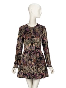VALENTINO, METALLIC JACQUARD KNIT DRESS