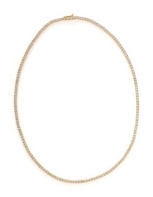 YELLOW GOLD AND DIAMOND LINE NECKLACE