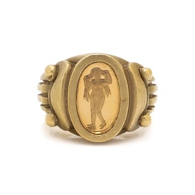 KIESELSTEIN-CORD, YELLOW GOLD INTAGLIO RING